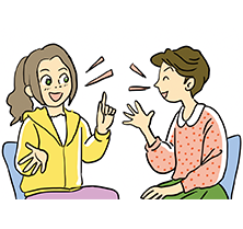 おしゃべりする時は表情豊かに